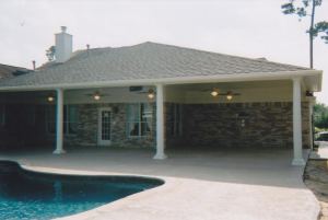 Finished Patio Cover, crew has left job site. Homeowner waiting on new patio furniture.